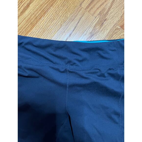Tangerine charcoal gray teal capri leggings zipper key pocket L Perfect - Picture 3 of 6